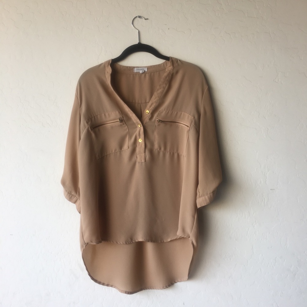 Beige High Low Top